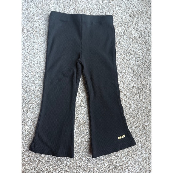 Dkny Other - DKNY Girls Black Ribbed Flare Leggings Pants‎ Size 2T